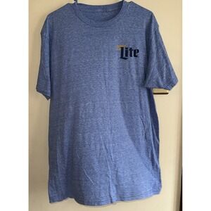Men's Miller Lite Short Sleeve Blue T-Shirt Large Beer